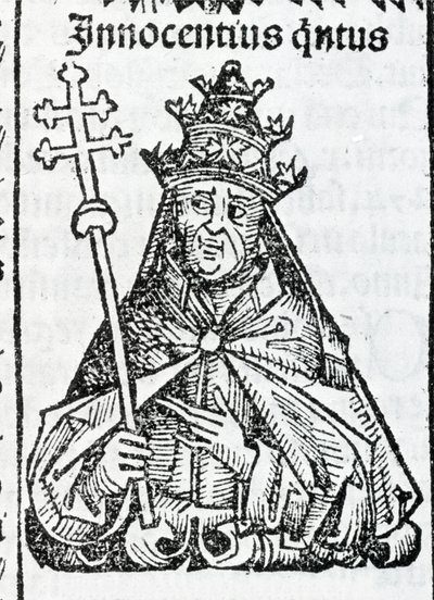 Porträt von Papst Innozenz IV. (1195 - 1254) in Liber chronicarum von Hartmann Schedel Nürnberg 1497 von Hartmann Schedel
