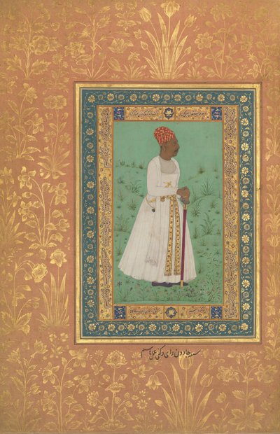 Porträt von Jadun Rai Deccani, Folio aus dem Shah Jahan Album, recto: ca. 1622, verso: ca. 1530-50 von Hashim