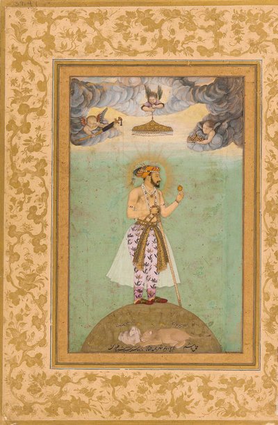 Der Kaiser Shah Jahan auf einem Globus stehend von Hashim