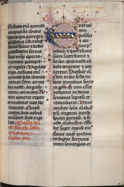 Evangelienbuch mit Evangelistenporträts: Verzierte Initiale von Hausbuch Master