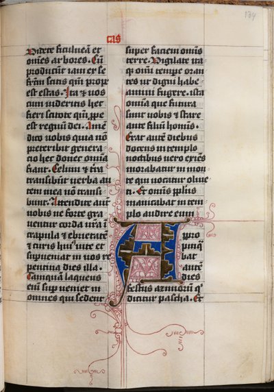 Evangelienbuch mit Evangelistenporträts: Verzierte Initiale, um 1480 von Hausbuch Master