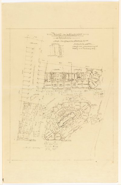 Plan, Projekt de Lotillement, rue Gros und rue de la Fontaine, Paris von Hector Guimard
