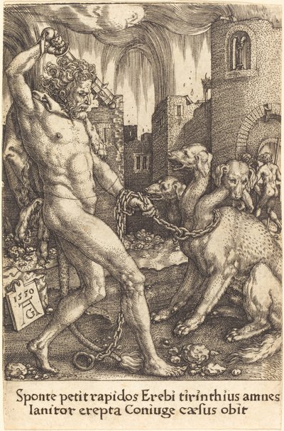 Herkules und Cerberus von Heinrich Aldegrever