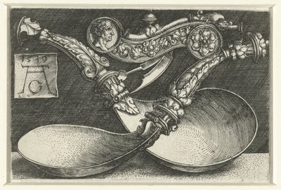 Entwurf für zwei Löffel und eine Pfeife von Heinrich Aldegrever