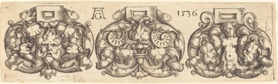 Drei Gürtel Schnallen nebeneinander, 1536 von Heinrich Aldegrever