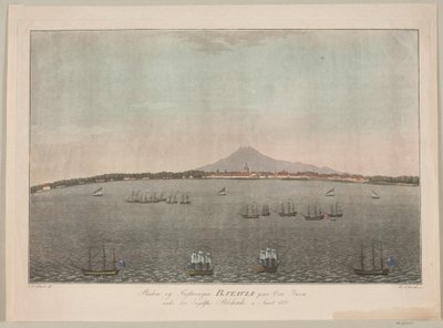 Die Stadt und Festung Batavia auf der Insel Java während der englischen Blockade im Jahr 1800 von Heinrich Grosch