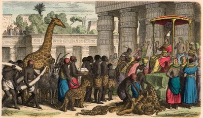 Altes Ägypten: Äthiopier bringen ihre Tribute vor den Pharao von Heinrich Leutemann