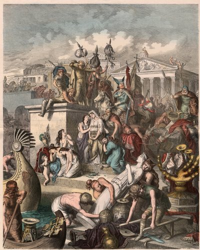 Das antike Rom: Plünderung Roms durch die Vandalen, am 2. Juni 455, 1866 von Heinrich Leutemann