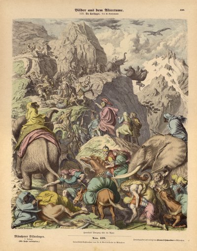 Hannibal führt die karthagische Armee über die Alpen von Heinrich Leutemann