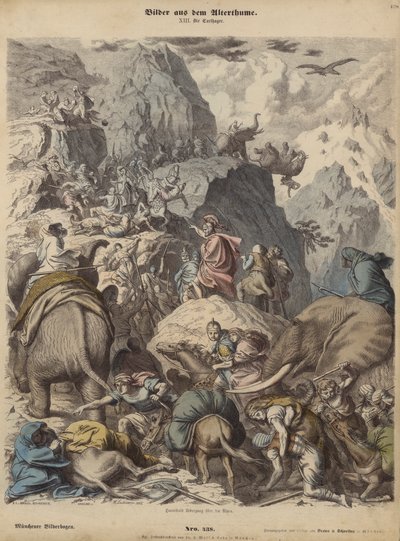 Hannibal führt die karthagische Armee über die Alpen von Heinrich Leutemann