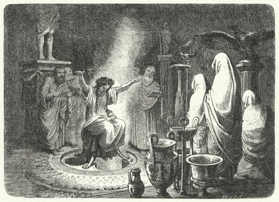 Pythia, Hohepriesterin des Apollontempels in Delphi von Heinrich Leutemann
