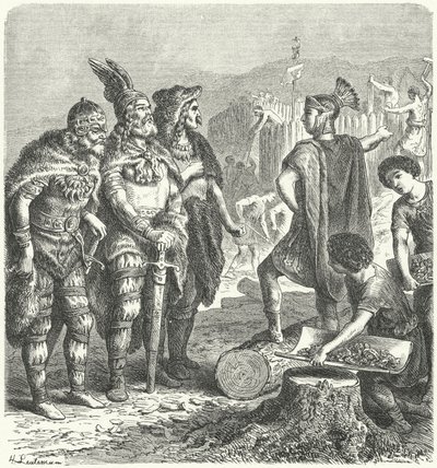 Der römische General Stilicho verhandelt mit den Goten, ca. 400 von Heinrich Leutemann