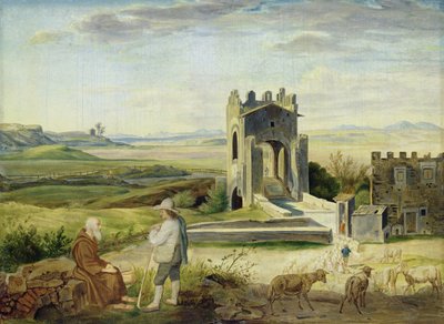 Landschaft in der Campagna nahe der Nomentano-Brücke von Heinrich Maria von Hess