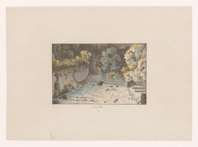 Ansicht eines Wasserfalls in Orbe von Heinrich Rieter