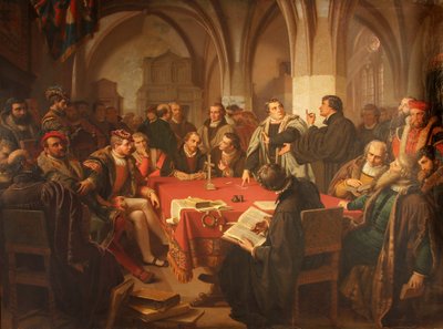Religionsgespräch im Marburger Schloss 1869 von Heinrich Stürzl