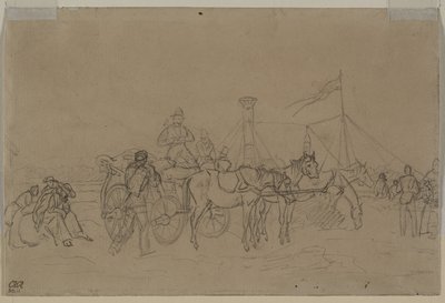 Passagiere für den Rhein-Dampfer (verso) von Heinrich von Mayr