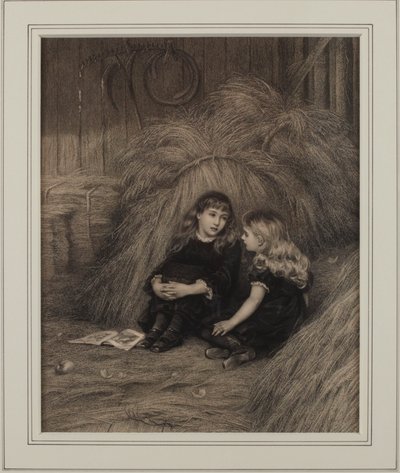 Zwei Mädchen in einer Scheune von Helen Allingham