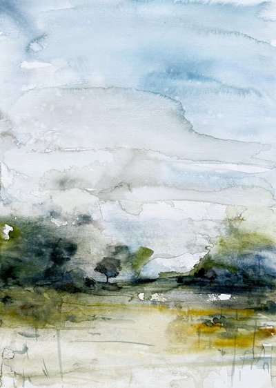 Gelassene Neblige Landschaft von Helena Ryhle