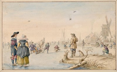 Winterlandschaft mit Schlittschuhläufern, Albertina von Hendrick Avercamp