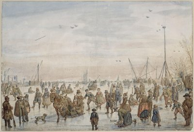 Winterlandschaft bei Sonnenuntergang von Hendrick Avercamp