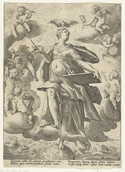 Allegorie auf die Kunst von Hendrick Goltzius (workshop of)