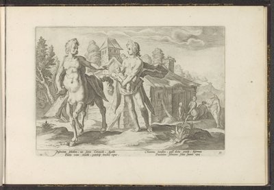 Apollo vertraut Asclepius Chiron an von Hendrick Goltzius (workshop of)