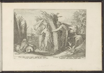 Pan und Syrinx von Hendrick Goltzius (workshop of)