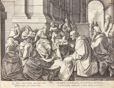 Boas und die zehn Ältesten von Hendrick Goltzius