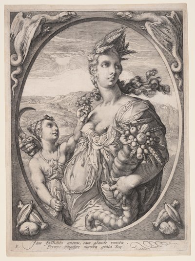 Ceres, aus Drei heidnische Götter oder Göttinnen von Hendrick Goltzius