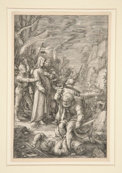 Christus gefangen genommen (der Verrat an Christus), aus Die Passion, Nr. 3 in einer Serie von 12 Gravuren von Hendrick Goltzius