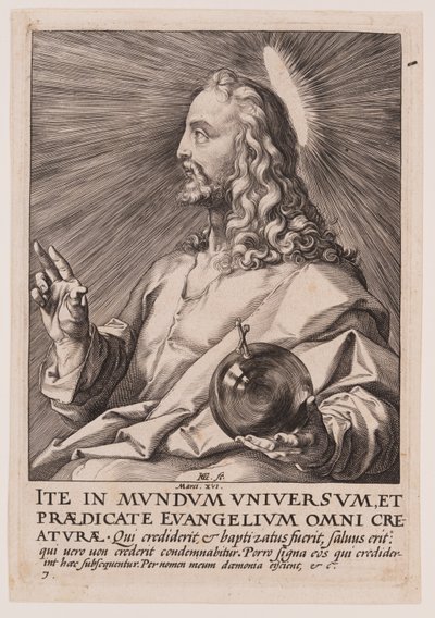 Christus, aus Christus, die Apostel und St. Paulus mit dem Glaubensbekenntnis von Hendrick Goltzius
