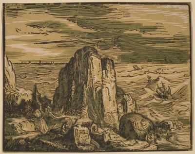 Klippe an einer Küste von Hendrick Goltzius
