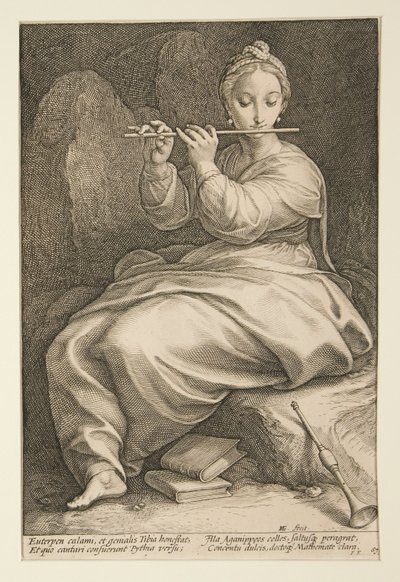 Euterpe, Blatt 6 aus der Serie Die neun Musen von Hendrick Goltzius