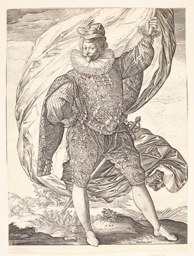 Der Fahnenträger, nach rechts gewandt von Hendrick Goltzius
