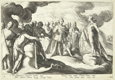 Jupiter und die Götter bitten Helios, die Kontrolle über den Sonnenwagen wieder aufzunehmen von Hendrick Goltzius