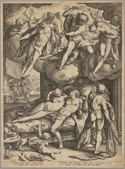 Mars und Venus von Vulkan überrascht von Hendrick Goltzius