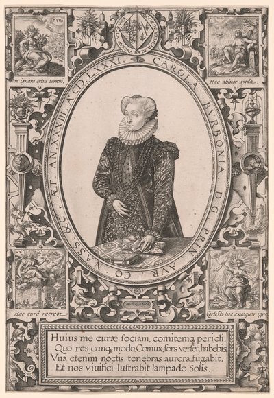 Porträt von Charlotte de Bourbon von Hendrick Goltzius