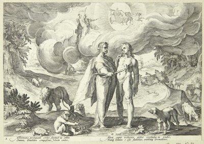 Prometheus erschafft den Menschen und gibt ihm Leben mit Feuer vom Himmel von Hendrick Goltzius