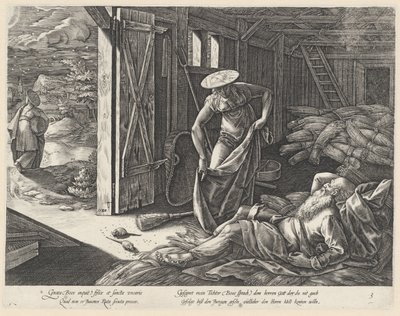 Ruth und Boaz in der Scheune von Hendrick Goltzius