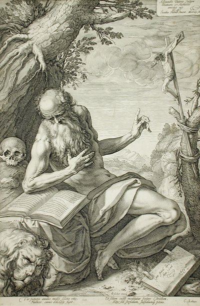 Heiliger Hieronymus von Hendrick Goltzius