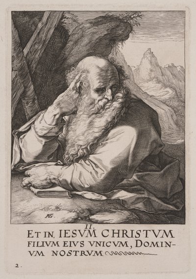 St. Andreas, aus Christus, die Apostel und St. Paulus mit dem Glaubensbekenntnis von Hendrick Goltzius