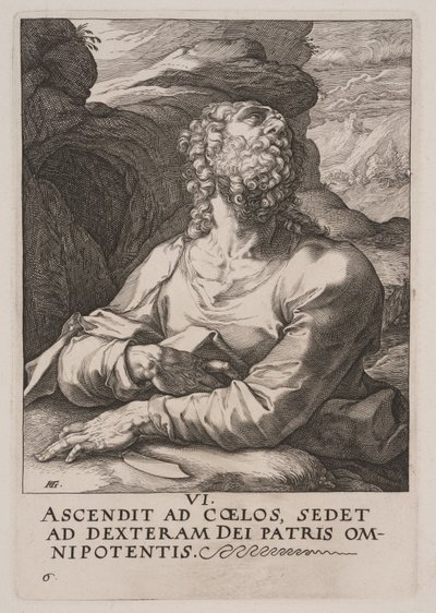 St. Bartholomäus, aus Christus, die Apostel und St. Paulus mit dem Glaubensbekenntnis von Hendrick Goltzius