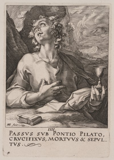 St. Johannes, aus Christus, die Apostel und St. Paulus mit dem Glaubensbekenntnis von Hendrick Goltzius