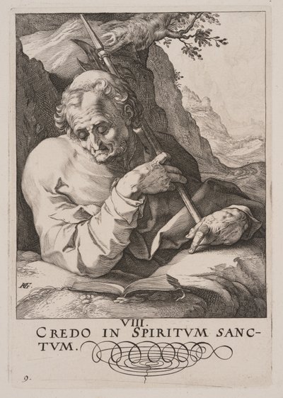 St. Matthäus, aus Christus, die Apostel und St. Paulus mit dem Glaubensbekenntnis von Hendrick Goltzius