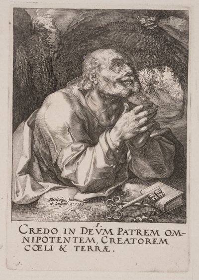St. Peter, aus Christus, die Apostel und St. Paul mit dem Glaubensbekenntnis von Hendrick Goltzius