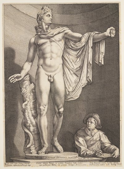 Der Apollo von Belvedere, aus Drei berühmte antike Statuen in Rom von Hendrick Goltzius