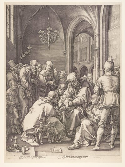 Die Beschneidung, aus Die Geburt und das frühe Leben Christi von Hendrick Goltzius