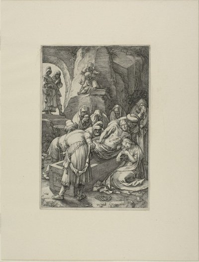 Die Grablegung, Platte elf aus Die Passion Christi von Hendrick Goltzius