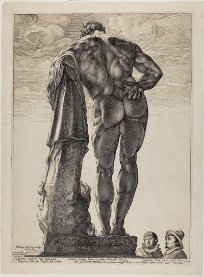 Der Farnesische Herkules, Platte eins aus Drei berühmte antike Skulpturen von Hendrick Goltzius