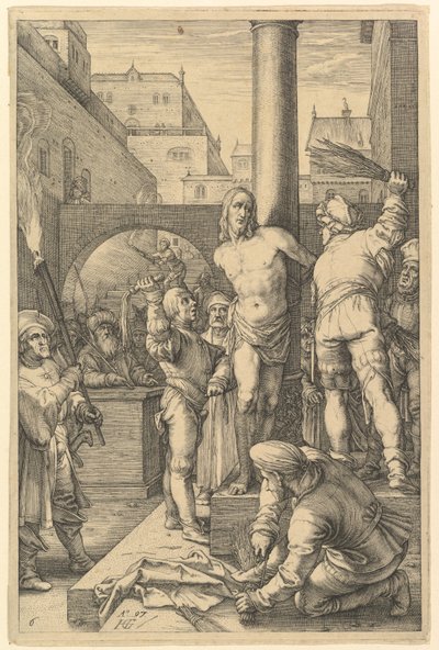 Die Geißelung, aus "Die Passion Christi" von Hendrick Goltzius